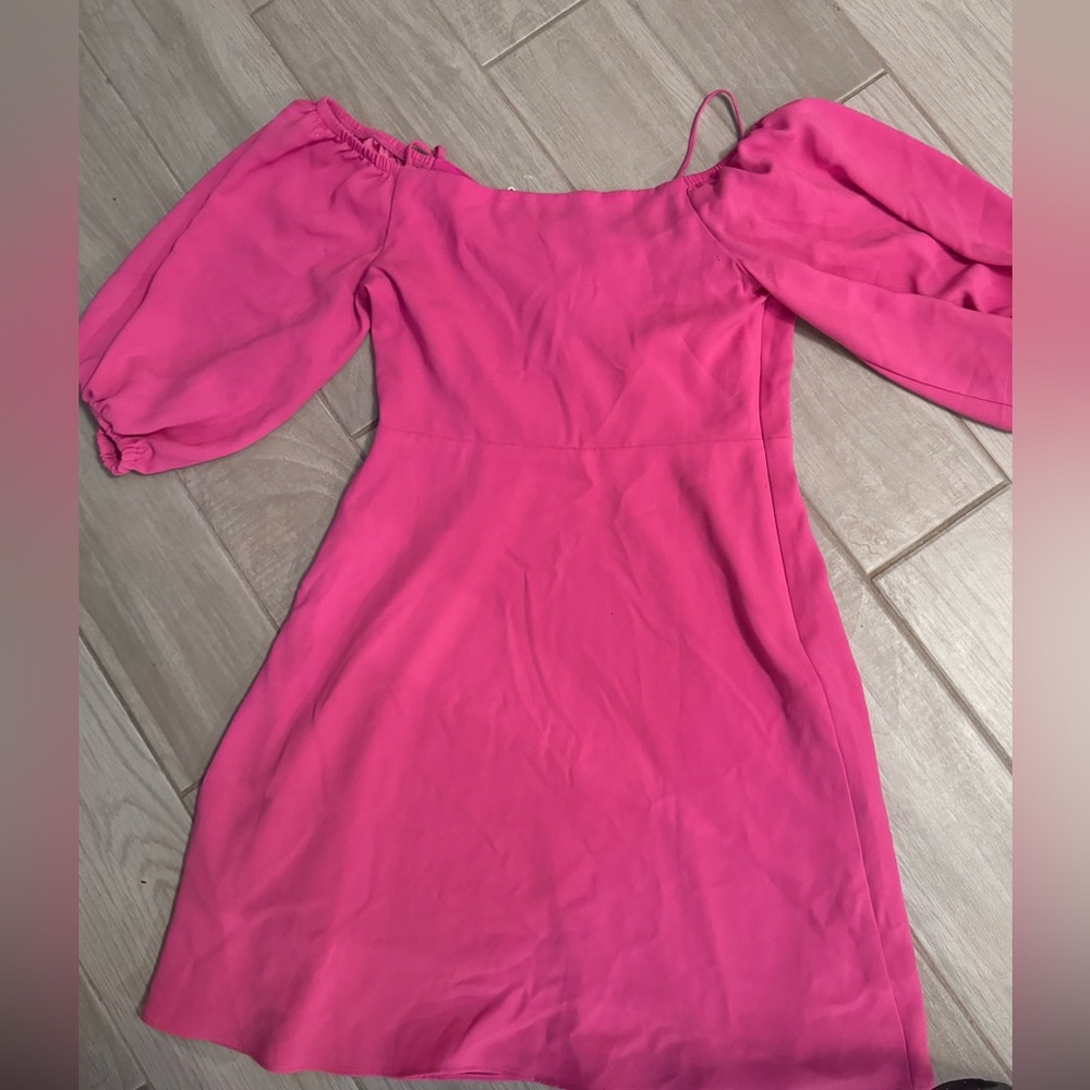 Trina Turk pink puff sleeves mini dress‎ - Picture 9 of 11